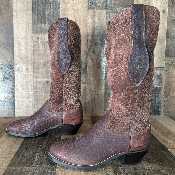 Acme Vintage Tall Bullhide Western Cowboy Boots Mens 11 D - Picture 2 of 12